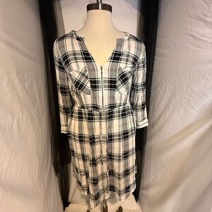 Torrid Black and White Plaid Dress